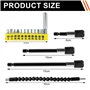 jinminamz 16 Pièces Renvoi D'Angle Visseuse Kit Avec 3 Tiges De Connexion à Capuchon Noir Et Une Tête De Tournevis Courbée Multi