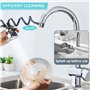 Embout Robinet Cuisine, 2 Pièces 360° Pivotant Aérateur de Robinet, Rallonge Robinet avec 3 Modes, Extensible Economiseur D'eau 
