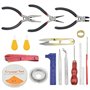 XLX Kit de réparation de 24 pièces avec pince multifonctionnelle et fil de perles pour bijoux Bouddha perles noyer olive