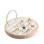 YANGWEN Plateau Présentoir Bijoux en Bois, 6 Fentes Anneau Bague Boucle d'oreille Affichage Support Stockage,Blanc Insérer Organ