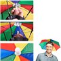 YANGWEN Chapeau Parapluie de Tete, Couleur Parapluie Tete, Pliable Chapeau Parapluie avec Bande élastique, pour Pêche Jardinage