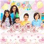Doyomtoy Vaisselle de Fête Ballerine Anniversaire Fille Vaisselle Papier Set Assiettes en Papier Serviettes Tasses pour Fête à T