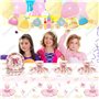 Doyomtoy Vaisselle de Fête Ballerine Anniversaire Fille Vaisselle Papier Set Assiettes en Papier Serviettes Tasses pour Fête à T