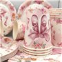 Doyomtoy Vaisselle de Fête Ballerine Anniversaire Fille Vaisselle Papier Set Assiettes en Papier Serviettes Tasses pour Fête à T