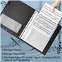 Eyoloty Dossier de musique, dossier de chœur, dossier de chant pour partitions jusqu'à DIN A4, cuir synthétique avec dragonne et
