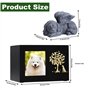 Urne funéraire pour chien - Urne funéraire en bois avec cadre photo - Boîte à souvenirs avec doublure en flanelle noire - Cadeau