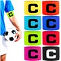 RUIJIE Brassard de Capitaine de Football 8 Pièces Élastique Capitain Bandes Multicolor Réglable Captain Armband Rétractable Stan