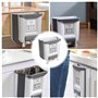 WOKICOR Poubelle Suspendue Pliable, 10L Poubelle Murale Poubelle Pliable Kitchen, Poubelle Murale Avec 3 Rouleaux De Sacs Poubel