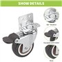 Set de 4 roulettes pour meubles 50 mm – avec frein – capacité de charge de 120 kg – roulette charge lourde – 360° pivotant roue 
