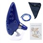 Alnicov Ocarina alto en do 12 trous avec support de présentation et sac de protection Bleu