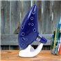 Alnicov Ocarina alto en do 12 trous avec support de présentation et sac de protection Bleu