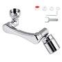 1440° Aérateur de Robinet – Rallonge de Robinet Rotative – 2 Modes Économiseur d'Eau Compatible avec Évier de Salle de Bain et d