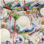 Vaisselle de fête de plage,61Pcs de Fête d'été Vaisselle de Fête Piscine de Plage Accessoires Assiette en papier serviette en pa