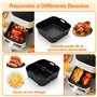 Cofvetia 3 Pièces Moule Silicone Air Fryer, Accessoires de Friteuse à Air Chaud pour Cosori 4.7L - 6.5L, Panier Moule Airfryer R