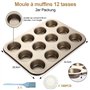 TTSTOIEE Moule à gâteau 2 pièces - Moule à muffins avec 12 cavités Revêtement antiadhésif résistant à des températures allant ju