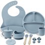 TTSTOIEE harnais bébé en silicone, plaque bébé Zbaby avec ventouse zhe 8 pièces BPA ensembles de vaisselle gratuits avec cuillèr