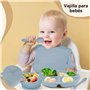 TTSTOIEE harnais bébé en silicone, plaque bébé Zbaby avec ventouse zhe 8 pièces BPA ensembles de vaisselle gratuits avec cuillèr