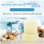 Weixinbuy Savon au sel de mer naturel au lait de chèvre, Savon de nettoyage couleur de peau uniforme, Savon hydratant nourrit la