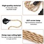 Lot de 2 douilles de lampe vintage en corde de chanvre - Câble de lampe - 4,5 m - Douille E27 avec interrupteurs - Lampe suspend