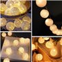 PORFOYO Guirlande lumineuse en boules de coton de 6 m - 40 LED - Avec prise USB - Pour mariage, fête, intérieur et extérieur