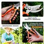 Sécateur de Jardin Professionnel – Cisaille Bypass à Lame Anti-Rouille, et Poignée Ergonomique pour- Avec Gant de Protection une