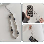 Lot de 4 Bijoux Dragonne de Telephone avec 4 Patchs Universels, Chaine De Telephone Perles, Laniere Telephone Portable, Phone Ch