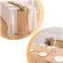 Lot de 4 Chemins de Table en étamine, Chemin de Table Champagne, Chemin de Table Mariage, Nappe en Gaze Semi-Transparente, Chemi