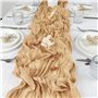 Lot de 4 Chemins de Table en étamine, Chemin de Table Champagne, Chemin de Table Mariage, Nappe en Gaze Semi-Transparente, Chemi
