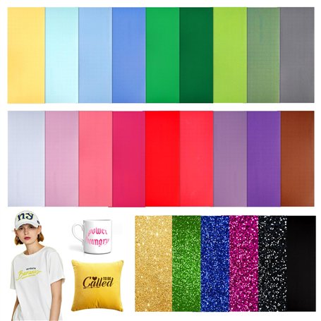 Infusible Lot de 24 feuilles d'encre de transfert Infusible Infusible Papier de transfert Infusible Feuilles d'encre de transfer