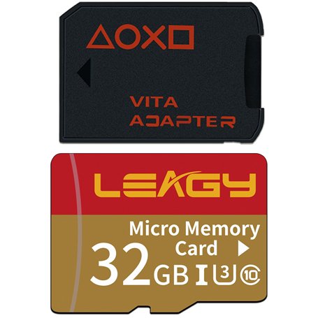 LEAGY Carte de jeu SD2Vita V3.0 PSVita avec carte micro SD 32 Go