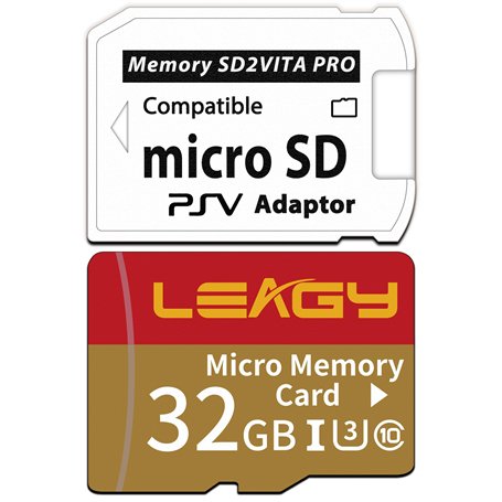 LEAGY SD2Vita Adaptateur de carte mémoire 5.0 avec carte micro SD 32 Go