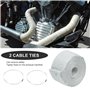 Bande Thermique Echappement, 5m x 5cm Bande d'Échappement avec 2 Attaches de Câble Isolant Thermique Echappement pour Tuyeau Col