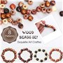 400 Pièces Perles en Bois Naturel, 8 Styles Gros Trou, Colorées Pour Fabrication de Bijoux Bracelets DIY Décoration Artisanat Ac
