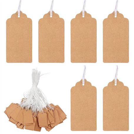 aupawdy 500pcs etiquette avec ficelle etiquette bijoux etiquette étiquettes de Prix étiquettes kraft pour Vêtement de Bijoux mar
