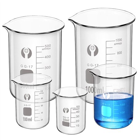 Lot de 5 tasses à mesurer en verre : WANDGU 50 ml