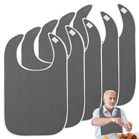 WANDGU Lot de 5 bavoirs pour adultes : bavoirs réutilisables en tissu éponge 75 x 45 cm