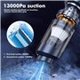 GOEDCH Aspirateur à main : aspirateur de voiture sans fil, mini aspirateur portable 13000 Pa avec charge rapide de type C, batte