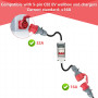Pfloge® Adaptateur CEE, adaptateur 32A vers 16A avec disjoncteur, adaptateur courant fort couplage 5 pôles 400V, IP 44, rallonge