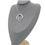 KONFEN Parure Argent Femme, Plaqué Argent Cercle Ensemble Collier Pendentif Boucle d'Oreilles Géométrie, 2 Pièces Bijoux Fantais