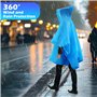 PBUSPU 2 Pièces Ponchos de Pluie avec Chapeau, Poncho de Pluie Réutilisable, Vêtements de Pluie pour Adultes,Poncho de Pluie éta