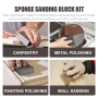 6pcs Éponge de ponçage,Cale a Poncer Rigides lavables et réutilisables, Lot de Papier abrasif pour Bois, Plastique, Placo Mur et