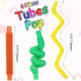 6 Pièces Pop Tubes Mini Jouets Sensoriels, Jouets Sensoriels de Tuyau Extensible Multicolore Jouets de Soulager Stress