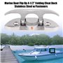 Taquet de bateau - Taquet de bateau pliable en acier inoxydable de 4-1/2 po pour bateau, à fixation rapide