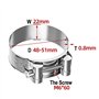 Lot de 2 colliers de serrage à boulon articulé en acier inoxydable 48-51 mm - Collier de serrage robuste pour tuyau d'échappemen