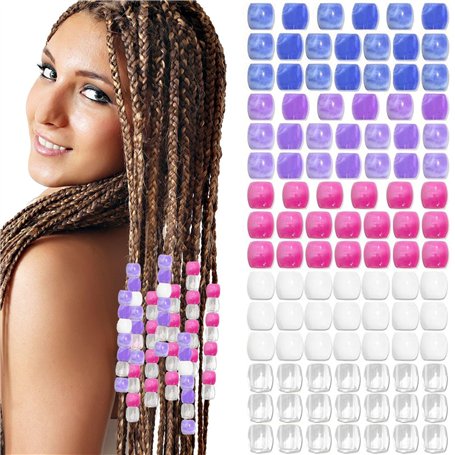100 Morceaux De Perles De Grands Trous Multicolores