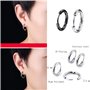 8 Paire Hommes inoxydable Boucles d'oreilles en acier, 8 mm boucles d'oreilles clip émail lunette ronde piercing oreille piercin