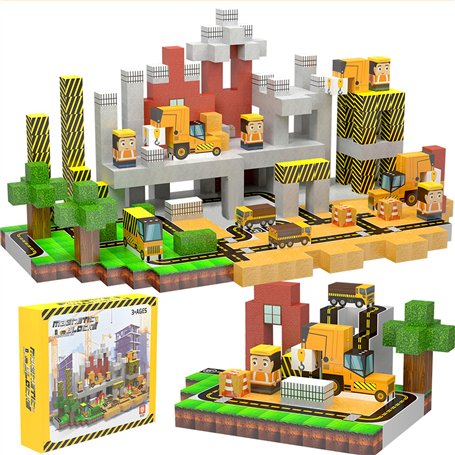 Souvik Blocs de Construction Magnétiques Enfants 136 Pièces – Jouet Éducatif STEM 3+ Ans