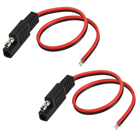 MEIRIYFA Lot de 2 câbles d'extension SAE - Connecteur de déconnexion rapide SAE - Câble d'extension pour panneau solaire - 30 cm