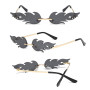 Smavles Lunettes de Soleil en Forme de Flamme 3 Pièces Party Lunettes,Lunettes de Fête Sans Monture Unisexe Montures de Lunettes