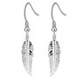 Boucles d'oreilles en Argent 925 Femme Boucles d'oreilles Pendantes Plume Boucles d Oreilles pour Femme